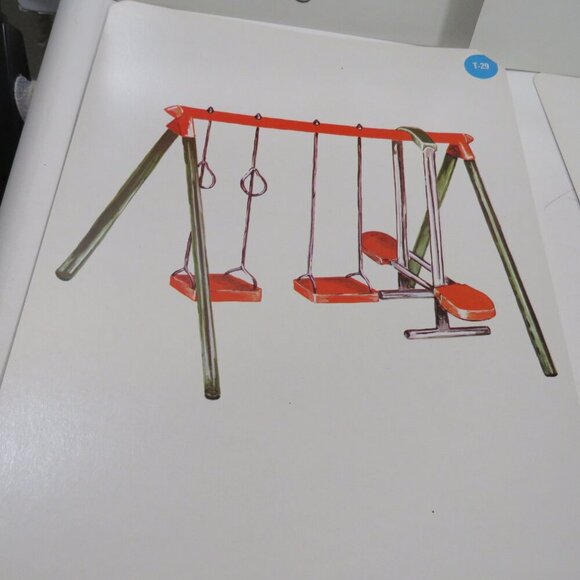 Peabody 60s Indoor & Outdoor Play Equipment (10) cards Vintage Artwork Children - Picture 8 of 12